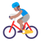 Man Biking- Medium Skin Tone emoji on Microsoft